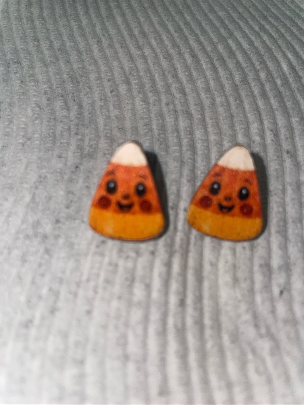 New, Without Tags, Candy Corn Halloween Stud Earrings - Orange/Yellow